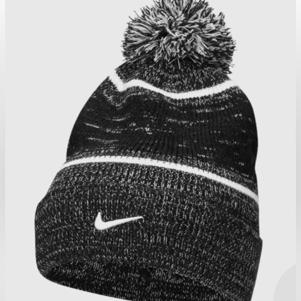 Nike Black and White Pom Knit Beanie